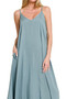 Zenana Woven Arc Hem Cami Dress With Flowy Pockets
