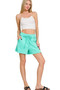 Zenana Fleece Raw Hem Shorts With Draw String