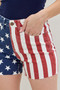 Judy Blue Full Size High Waist Americana Flag Fray Hem Shorts Plus Size