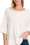 Zenana Ribbed Boat Neck 3/4 Sleeve Top