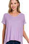 Zenana Soft Melange Hacci V-neck Tee