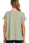 Zenana Soft Melange Hacci V-neck Tee