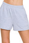 Zenana Soft Melange Hacci Elastic Waist Band Shorts