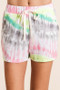 BiBi Tie Dye Print Shorts With Twill Tape Drawstring