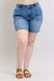 Judy Blue Full Size Mid Rise Bermudas Denim Shorts W/ Back Flap Pockets Plus Size