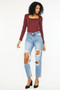 Kancan High Rise Distressed Boyfriend Jeans