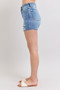 Judy Blue Full Size High Waist Denim Shorts W/stitch Over Destroy Detail Plus Size
