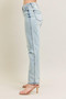 Judy Blue Full Size Mr Repair Stitch Detail Destroy Single Cuff Bf Jeans Plus Size