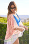 Davi & Dani Floral Printed Short Sleeve Loose Fit Kimono Cover Up