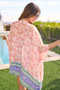 Davi & Dani Floral Printed Short Sleeve Loose Fit Kimono Cover Up