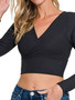 Zenana Ribbed Surplus Waist Band Long Sleeve Top