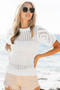 BiBi Crochet Knit Cover Up With Puff Sleeves