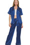 Zenana Satin Short Sleeve Top and Pants Pajama Set