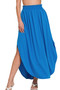 Zenana Smocked Waist Side Slit Maxi Skirt With Pockets