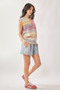 Davi & Dani Multi Color Crochet Sleeveless Knit Vest Top