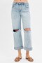 RISEN Full Size Mid Rise Fit Boyfriend Jeans with Cuff Plus Size