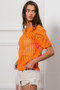BiBi Crochet Knit Cover Up With Puff Sleeves
