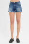 RISEN Full Size Low Rise Frayed Denim Shorts Plus Size