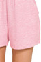 Zenana Soft Melange Hacci Elastic Waist Band Shorts