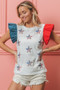 BiBi American Flag Sequin Stars Top