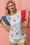 BiBi American Flag Sequin Stars Top