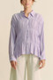 Davi & Dani Ruched All Over Button Front Shirt