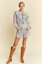 Davi & Dani Sequin Stripe Long Sleeve Top And Short Pants Set