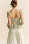 Davi & Dani Plaid Ruffled Strap Smocked Sleeveless Top