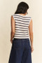 Davi & Dani Sleeveless Cropped Striped Sweater Knit Vest Top