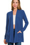 Zenana Slouchy Lightweight Open Front Pocket Cardigan
