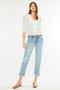 Kancan Mid Rise Distressed Boyfriend Fit Jeans