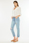 Kancan Mid Rise Distressed Boyfriend Fit Jeans