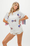 BiBi American Flag Sequin Ribbon T-Shirt