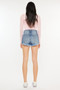 Kancan High Rise Raw Hem Denim Shorts