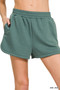 Zenana Scuba Elastic Waistband Dolphin Shorts