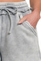Zenana Acid Wash Fleece Drawstring Shorts With Pockets
