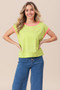 BiBi Cord Rib Knit Contrast Banded Top