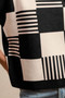 BiBi Checker With Stripes Pattern Sleeveless Sweater