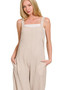 Zenana Knit Waffle Wide Leg Overalls