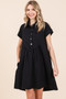 Mittoshop Twill Short Sleeve Collared Mini Dress