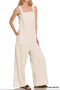 Zenana Knit Waffle Wide Leg Overalls