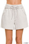 Zenana Acid Wash Fleece Drawstring Shorts With Pockets
