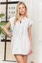 ADORA Solid Cap Sleeve Button Up Shirt