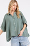 Mittoshop Mineral Wash Gauze Dolman Sleeve Button Down Shirt