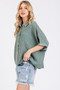 Mittoshop Mineral Wash Gauze Dolman Sleeve Button Down Shirt