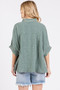 Mittoshop Mineral Wash Gauze Dolman Sleeve Button Down Shirt