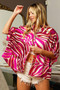 BiBi Zebra Dolman Silky Satin Shirt Top