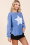 Mittoshop Star Graphic Mineral Wash Long Sleeve Top