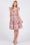 Mittoshop Flower Print Ruffle Shoulder A-line Mini Dress