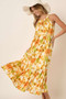 Mittoshop Watercolor Print Halter Neck Satin Maxi Dress